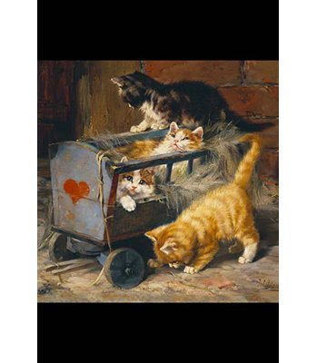 « chat chariot » par julius adam, impression