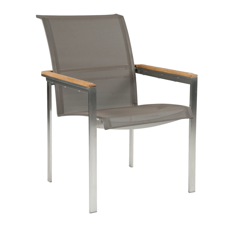Tivoli Stacking Teak Patio Dining Armchair, Bronze, No