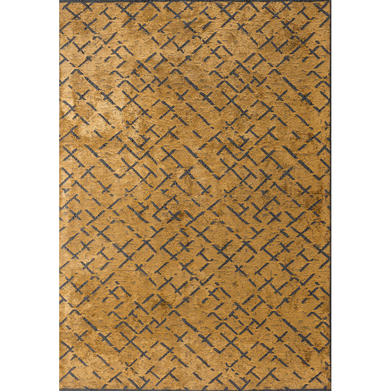 Alyre Geometric Hand Loom Indoor / Outdoor Area Rug, Rectangle 5'3" x 7'6"