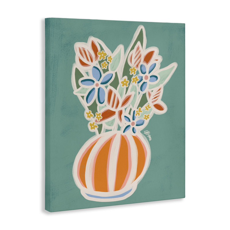 Toile bouquet de fleurs Nix, design par Beki Marquardt, H 20 po x l 16 po