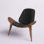 Méridienne Mid-Century moderne avec dossier incurvé, revêtement en similicuir et structure en bois massif, fauteuil de lecture confortable pour le salon, la chambre à coucher et le bureau-1653927772-1652999039