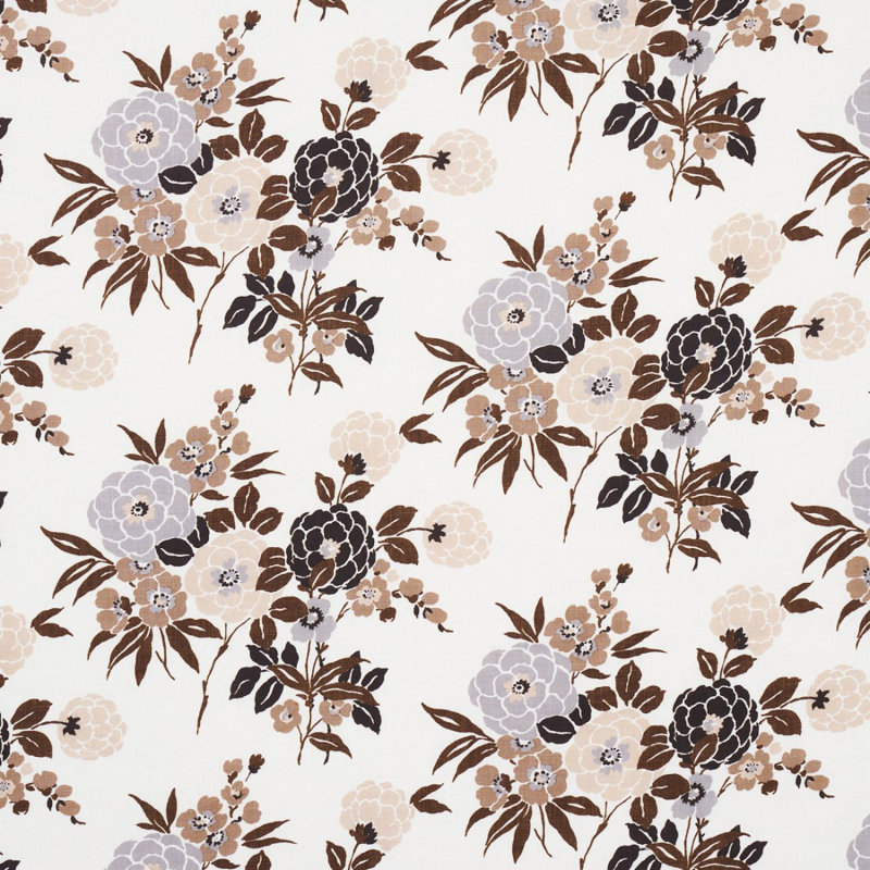 Valentina Floral Fabric, Brown