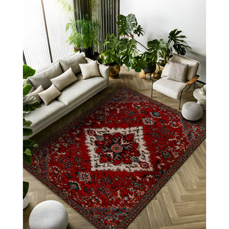 Tapis en coton imprimé chenille Guria, Rectangle 2 pi 8 po x 5 pi