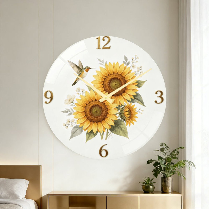 Horloge murale tournesol (2) - horloge murale 24 po