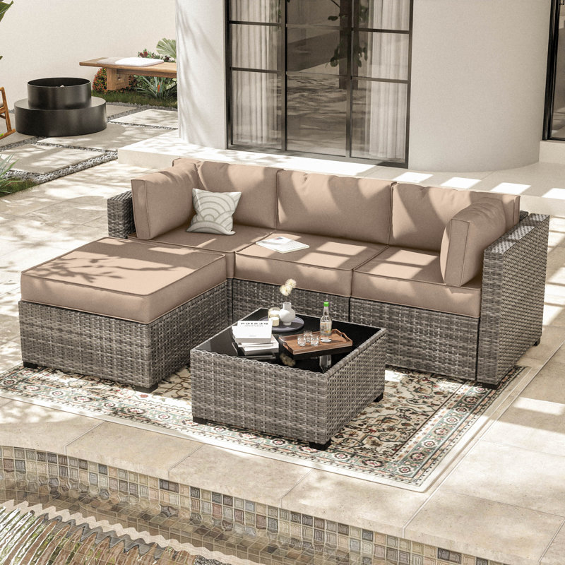 Cartert 9 Pcs Outdoor Cushion Cover Set For 3" Outdoor Cushions And Patio Furniture Cushion Covers,  Only Covers, Sand