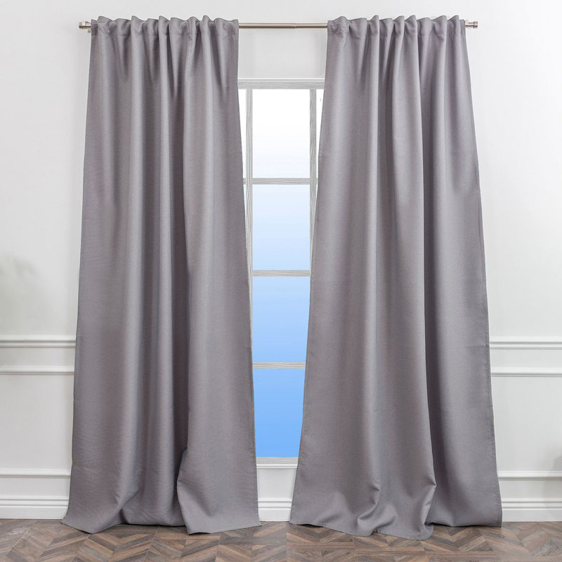 LAXTON Room Darkening Extra Long & Extra Wide Decorative Curtain, 52" W x 72" L, Gray