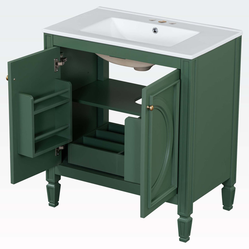 Meuble-lavabo 30 po avec lavabo, Vert
