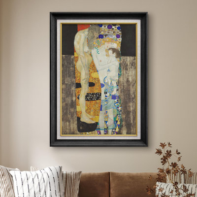 «Mother and Child, Three Ages of Women» par Gustav Klimt - Peinture sur toile à cadre unique