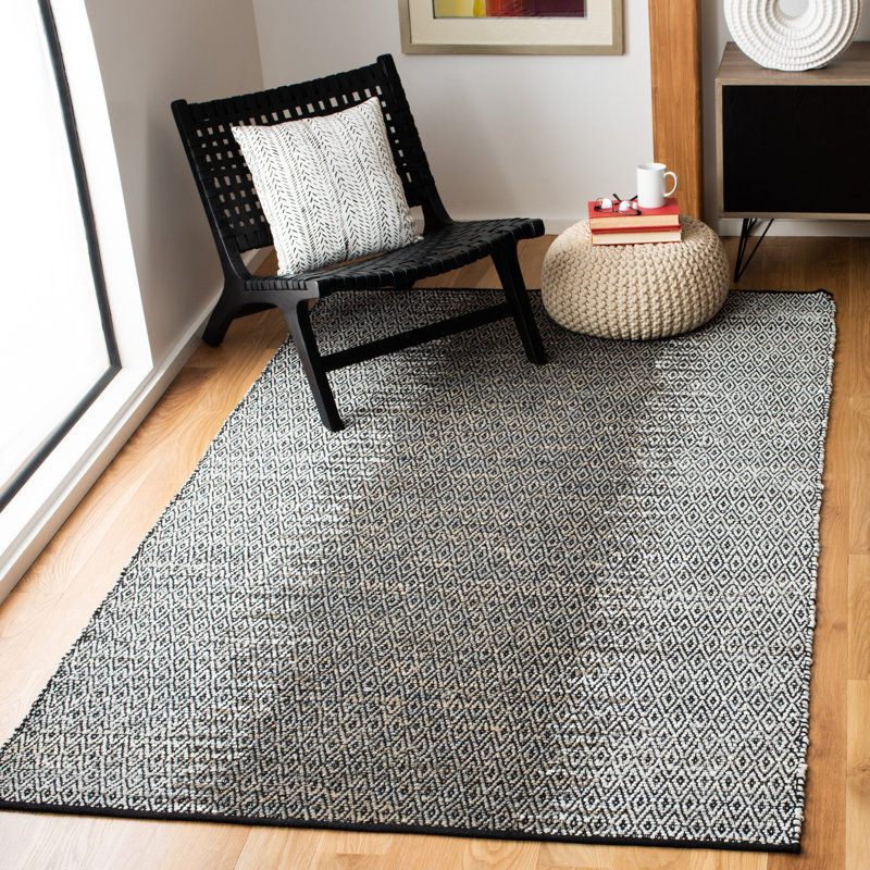 Tapis en cuir tissé à la main Phillis, Rond 6 pi