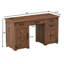 Bureau de direction Farmhouse avec station de charge, tiroir classeur, 4 tiroirs et armoire de rangement-141271369