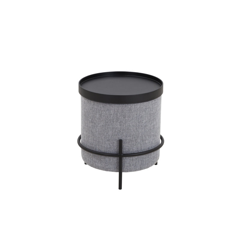 Jeannea 45cm Wide Round No Pattern Ottoman