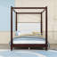 Wooden Canopy Platform Bed with Headboard and Slats-1573713229-1573713228