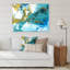 Bleu et blanc, vagues liquides IIII - Peinture sur toile-67229946-67229934