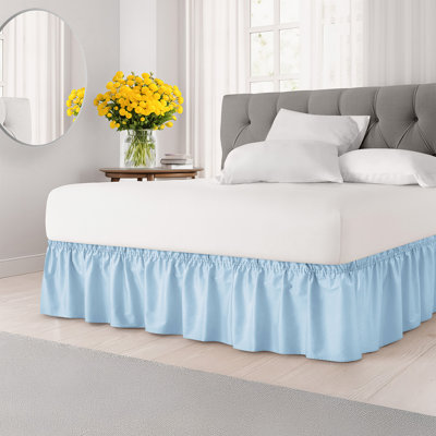 Ruffled Elastic Wrap Around Tailored Bed Skirt