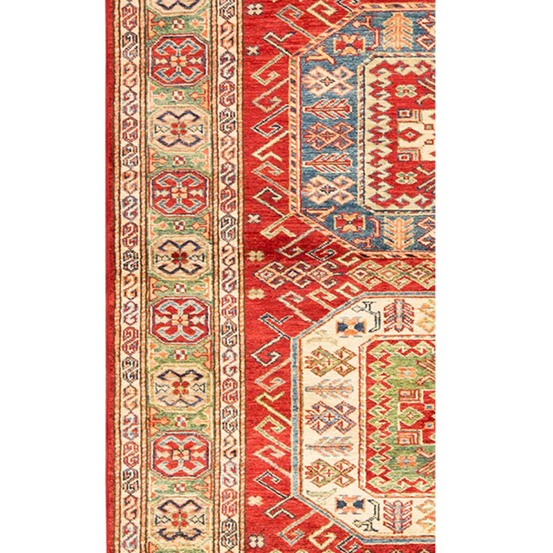 Tapis rouge / brun / beige noué à la main de haute qualité