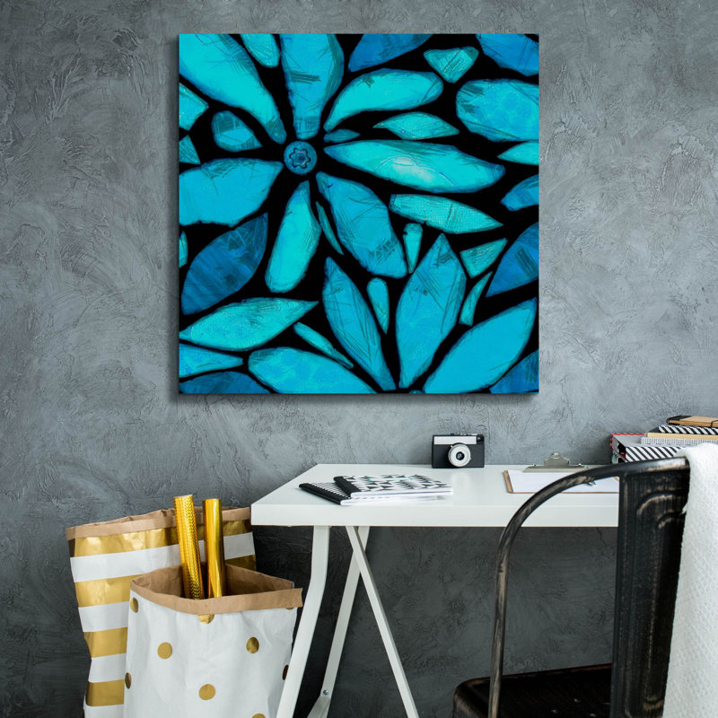 «Epic Graffiti» «Black and Blue 1» par Alonzo Saunders, art mural sur toile, 26 po x 26 po