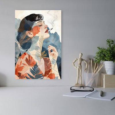 «Autumn Smoke Portrait», art mural forêt éthérée sereine et automne