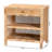 Bhagipuri Modern Bohemian Mahogany Wood and Natural Rattan 1-Drawer Console Table