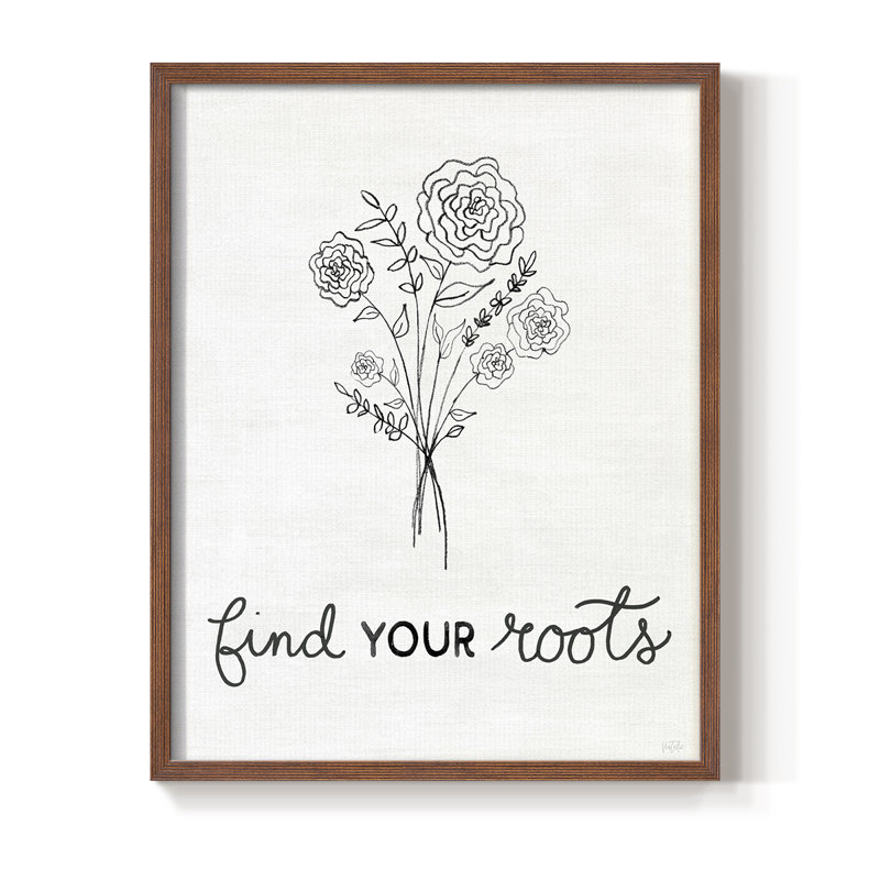 «Find Your Roots», reproduction encadrée en bois massif, H 30 po x l 24 po, Noyer