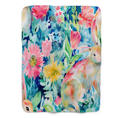 Cute Bunny Patterns - 1 Piece Premium Sherpa Blanket