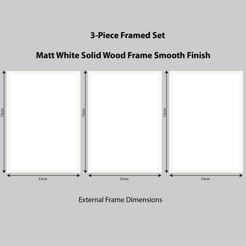 Evolution In Blue - 3 Piece Single Picture Frame Print Set, 73cm H x 53cm W, White Framed