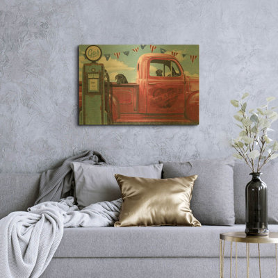 « Allons faire un tour ! » de James Wiens, tableau mural en métal doré, 91,4 cm x 61 cm