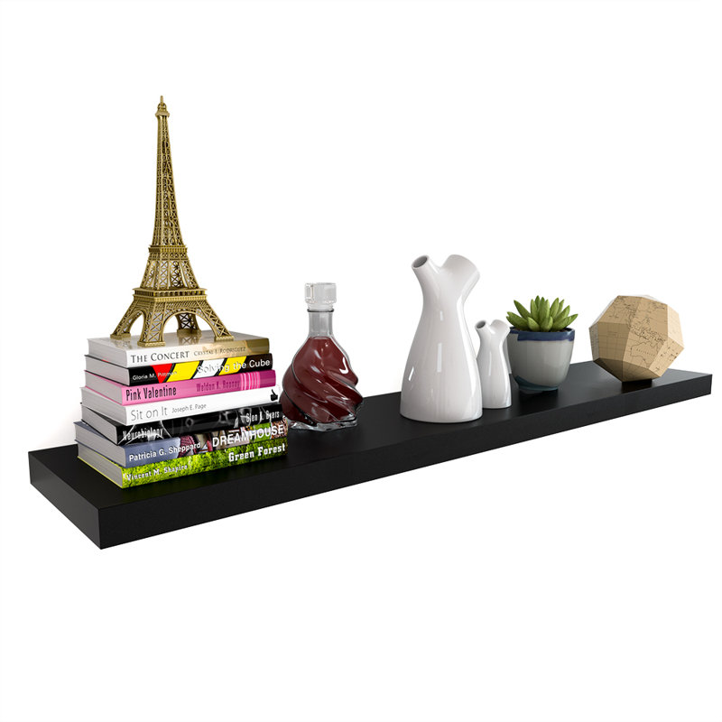 Mehta Floating Shelf, Matte Black, 3.8cm H x 50cm W x 23cm D