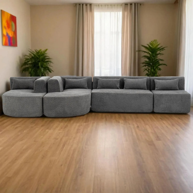 Canapé long 144 po, Gris