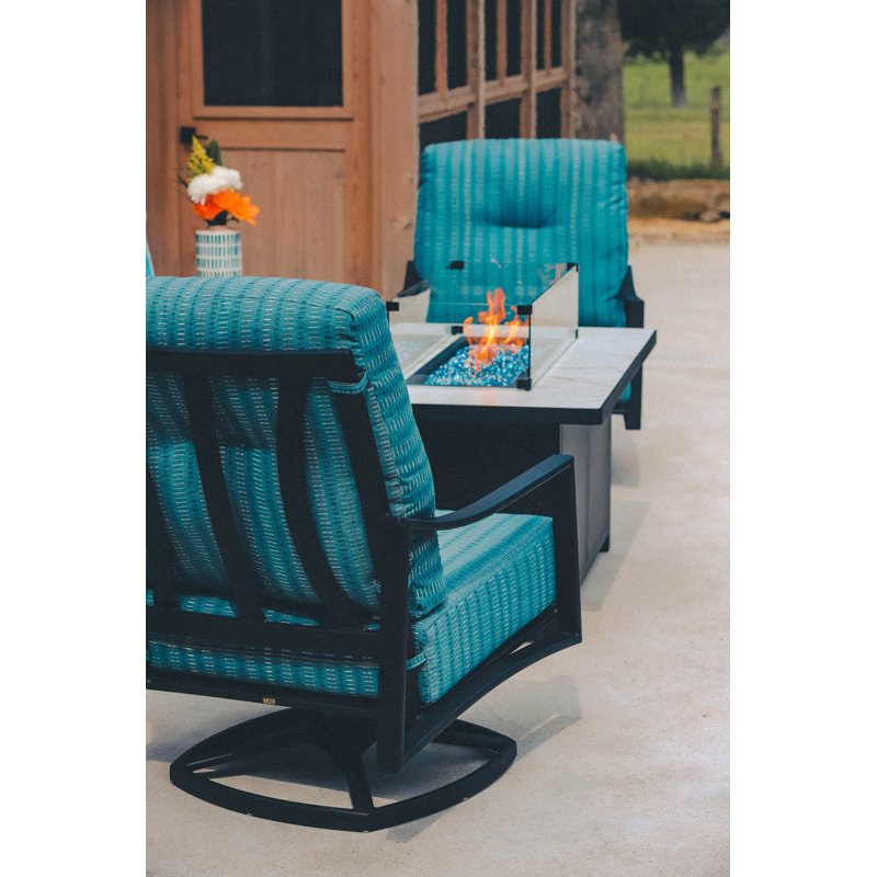 Avana Outdoor Rocker Chair, Carbon Black, Sash Denim