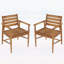 Chaise d'extérieur en bois d'acacia, ensemble de 2, durable et confortable pour le patio et le jardin