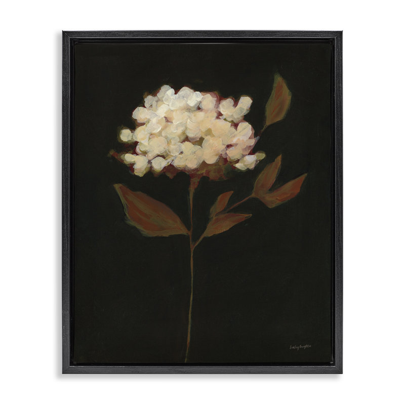 «Dark Fall Flower» par Haley Knighten, Cadre flottant noir de jais, H 21 po x l 17 po