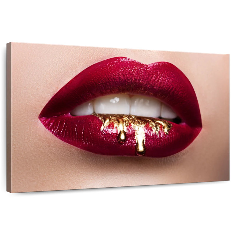 Shuttleworth Red Gold Drip Lips, 34" H x 51" W