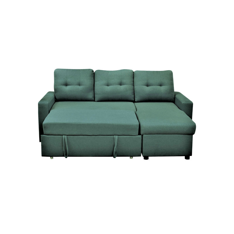 Convertible L-Shaped Sectional Bed, Bluenish , 3, , Comfortable For Small Living Areas And Homes Stylish Sleeper Bed , Upholstery