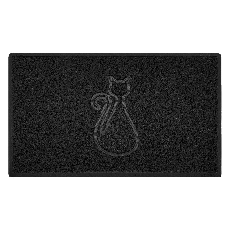 Non-Slip Indoor / Outdoor Doormat, Black, 1.2cm H x 45cm W x 75cm L