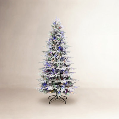 Cashmere Flocked Pre-Lit Fir Christmas Tree