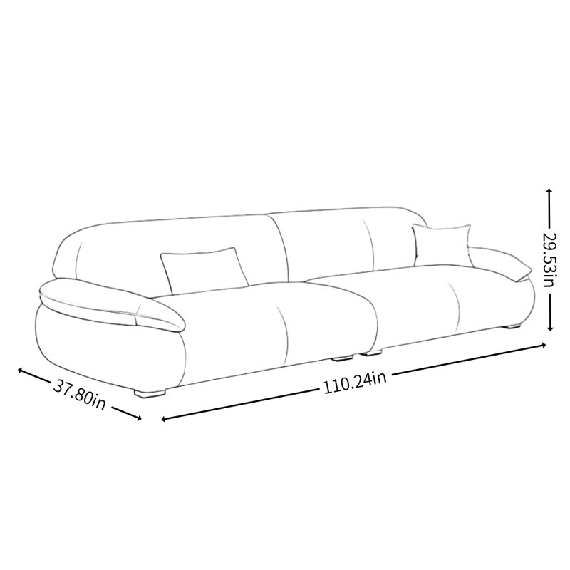 Italian Light Luxury Sofa, Black