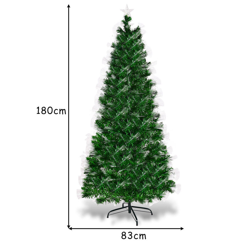Lighted Artificial Pine Christmas Tree, 6ft H