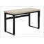 Bureaux, bureau d'ordinateur à hauteur réglable de 48 po, moderne, stratifié beige, métal noir | Taupe | Panneau de particules-520044067