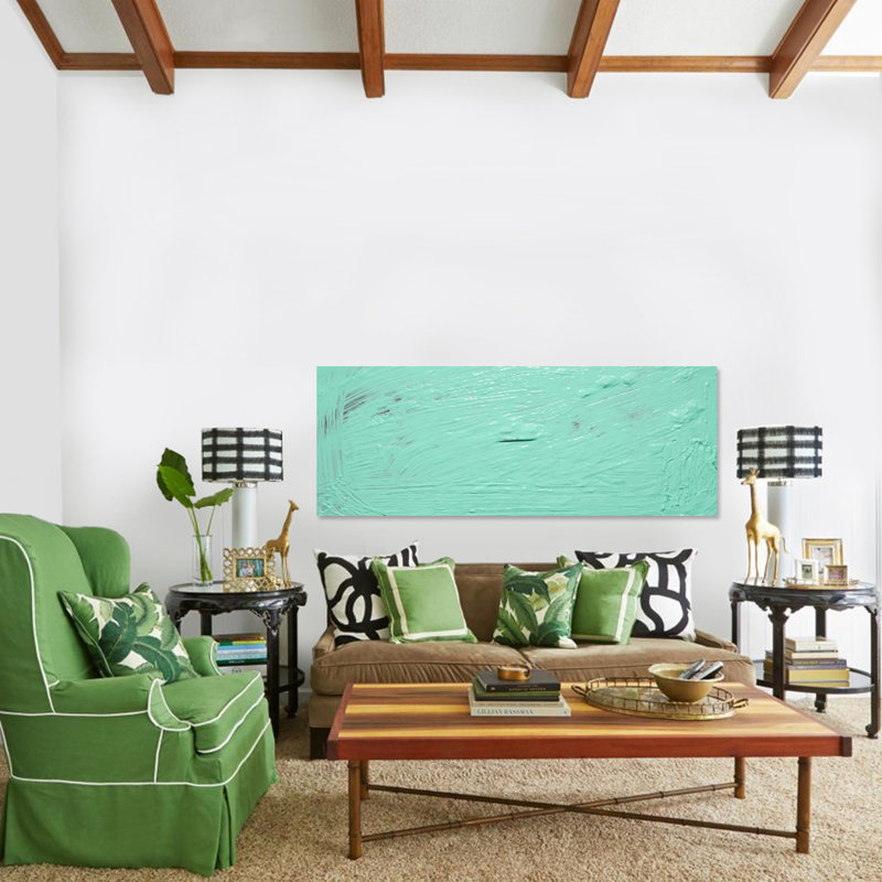 Aqua Print, Acrylic, 36" H x 84" W x 1.5" D