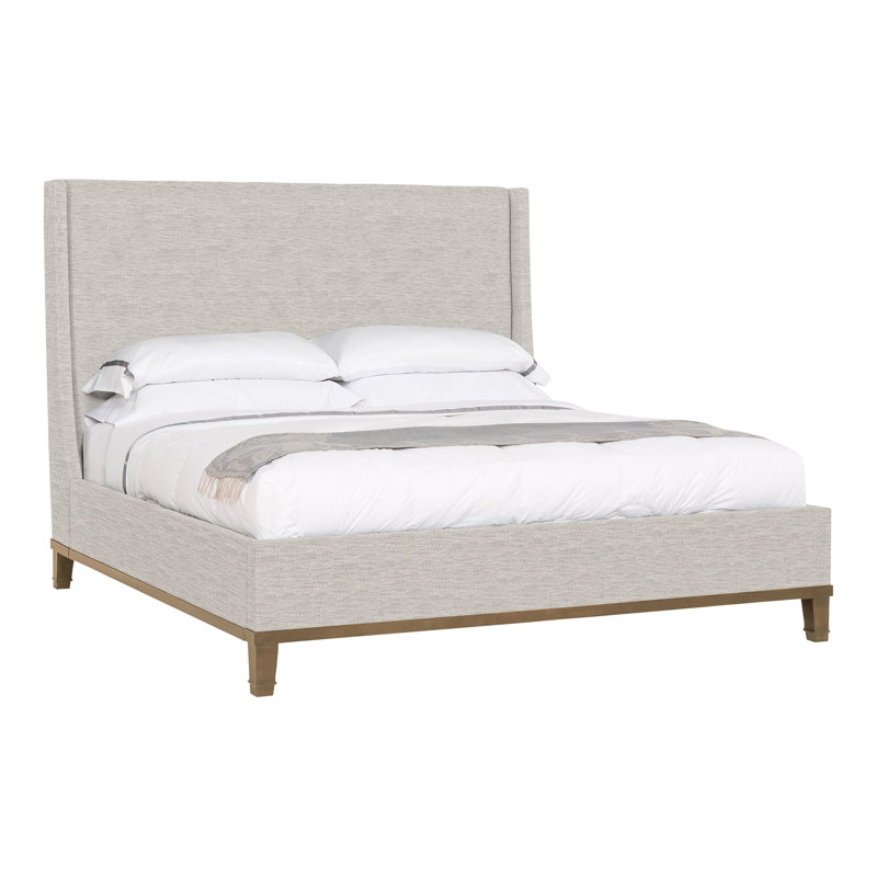 Michael Weiss Upholstered Wingback Bed, Impala Linen, Hampton