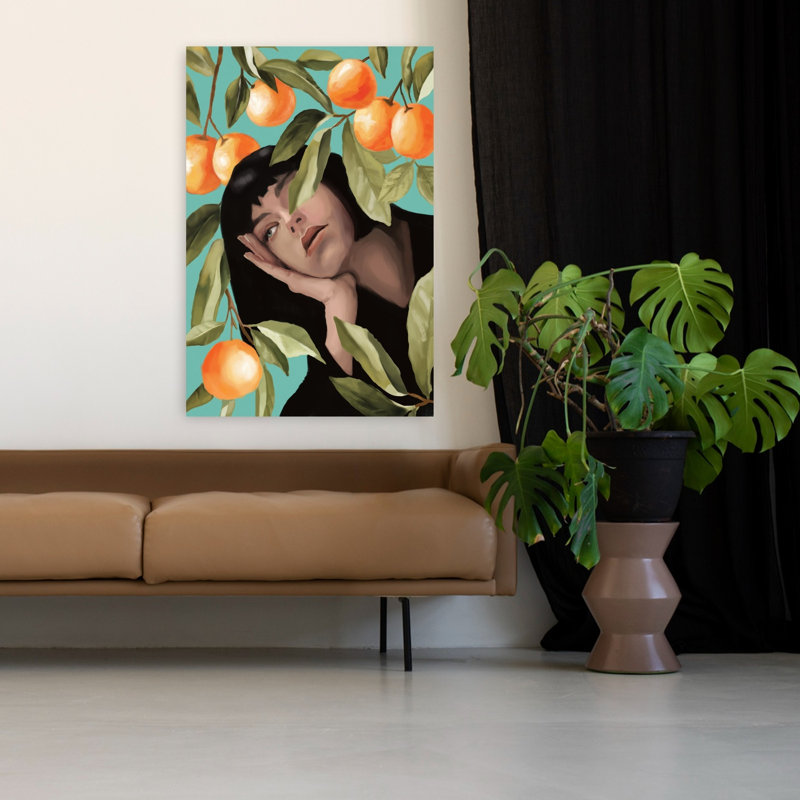 Art mural contemporain abstrait Tangerine Dream, H 48 po x l 32 po