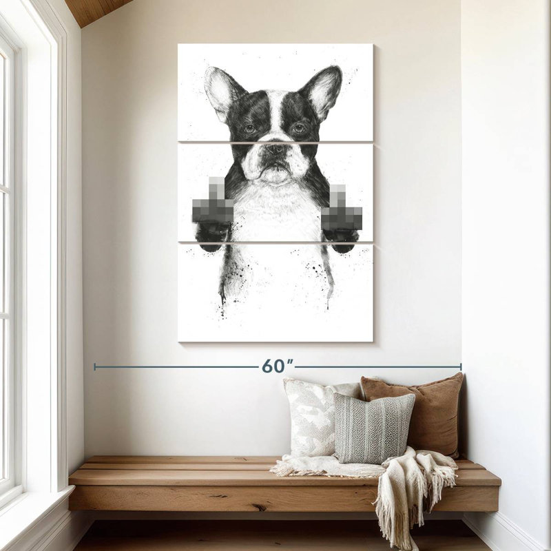 Brampt chien censuré, H 50 po x l 32 po