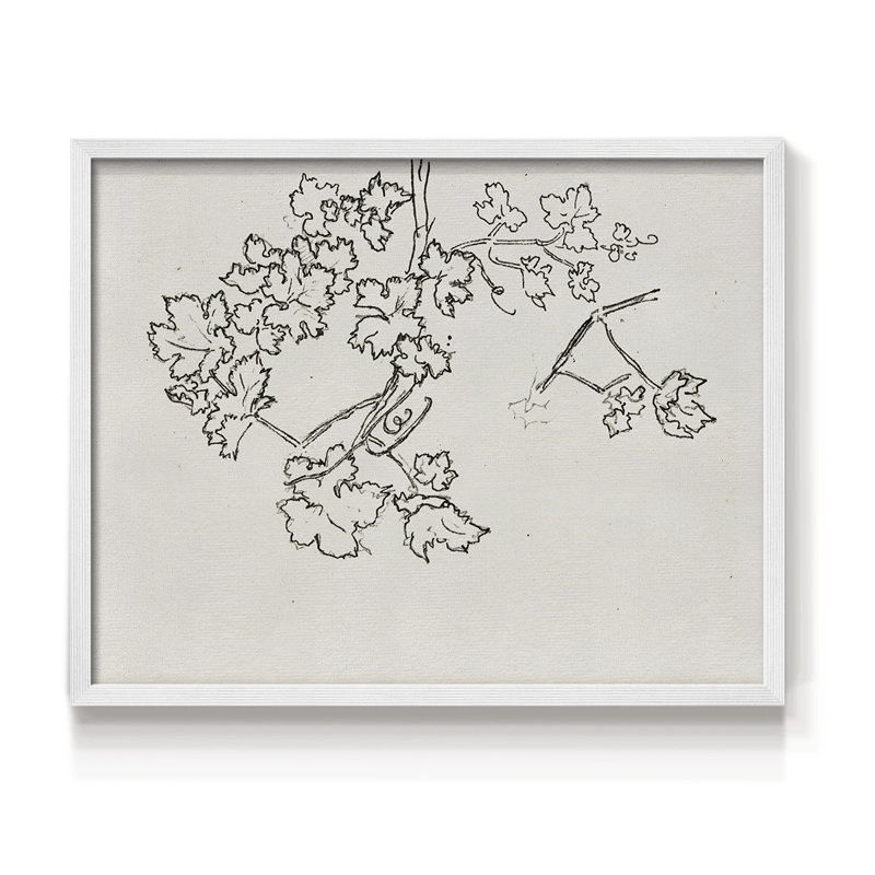 Croquis rétro - V - reproduction encadrée, H 16 po x l 20 po, Blanc