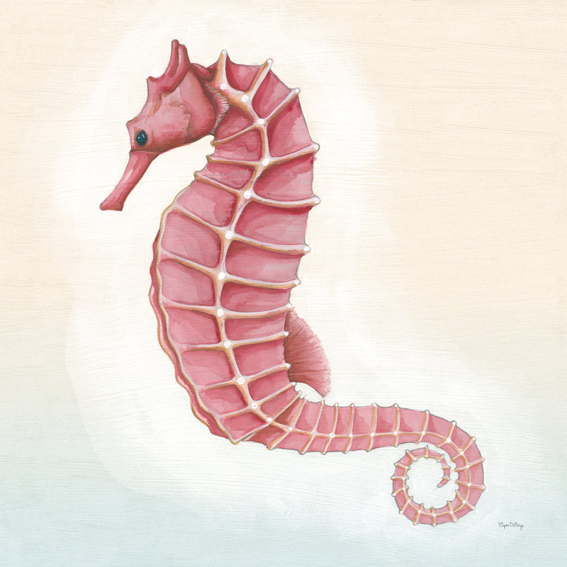 Boardwalk Seahorse by Elyse DeNeige - Wrapped Canvas Painting, 76cm H x 76cm W x 3.8cm D