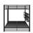 Metal Queen Over Queen Bunk Bed, Complete With Storage Racks And Illumination