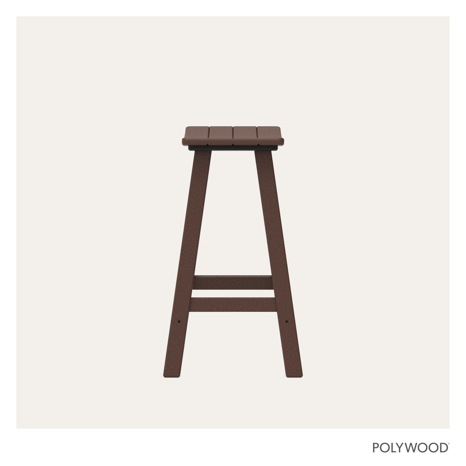 POLYWOOD Traditional Garden Patio Bar Stool, Mahogany, 24.75" H