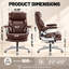 Grand et grand fauteuil de direction avec support lombaire réglable et capacité de poids de 800 lb.