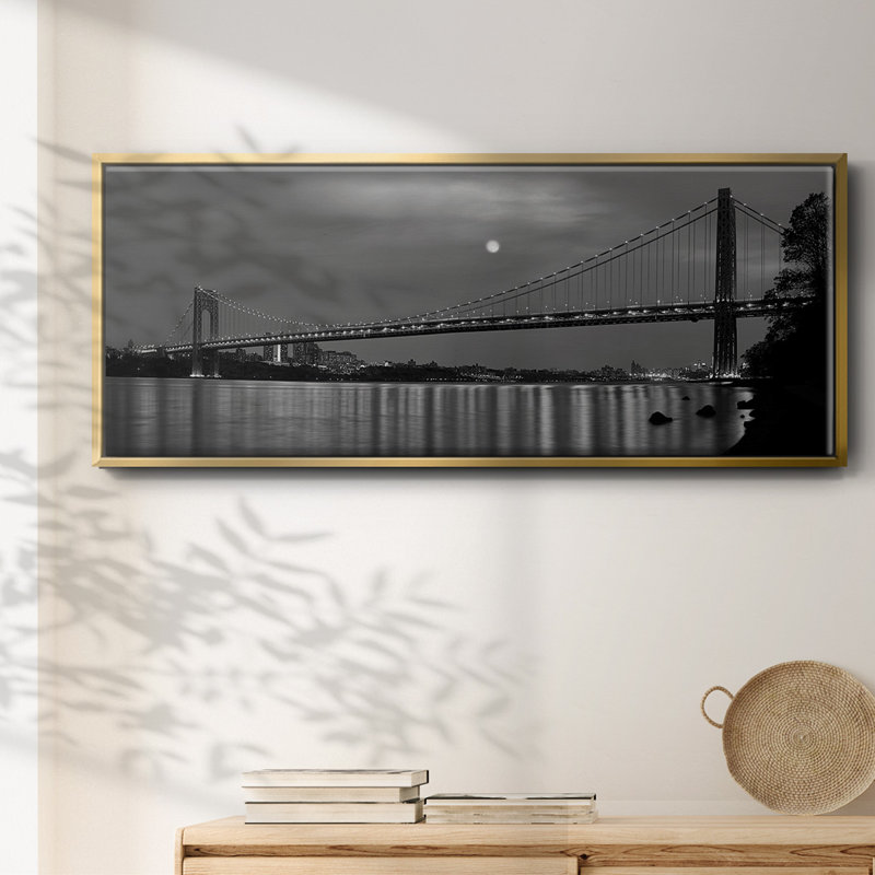 George Washington Bridge- Framed Canvas, 20" H x 50" W