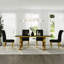Ensemble de table de salle à manger de luxe noir et doré avec chaises en velours noir-619394625