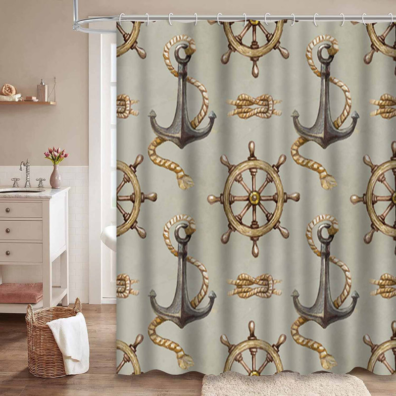 Rideau de douche imperméable à voile sans couture avec 12 crochets, L 72 po x l 72 po